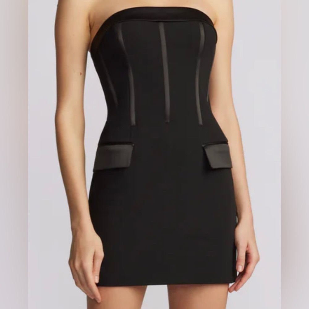 Zac Posen corset mini dress 
Approx. 27.5"L from shoulders to hem
Strap